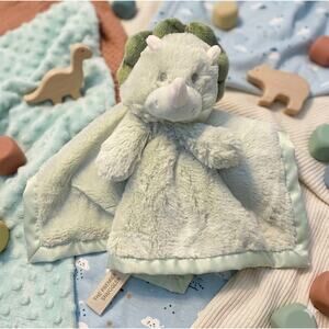 Kellytoy K Luxe Baby Dinosaur Lovey Security Blanket Rattle Green Plush Gift 13"